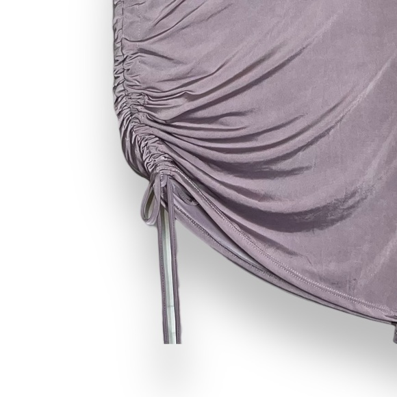 NEW 21 Saints Mauve Halter Dress Side Ruched Bodycon Asymmetrical Womens Size S - Picture 3 of 7